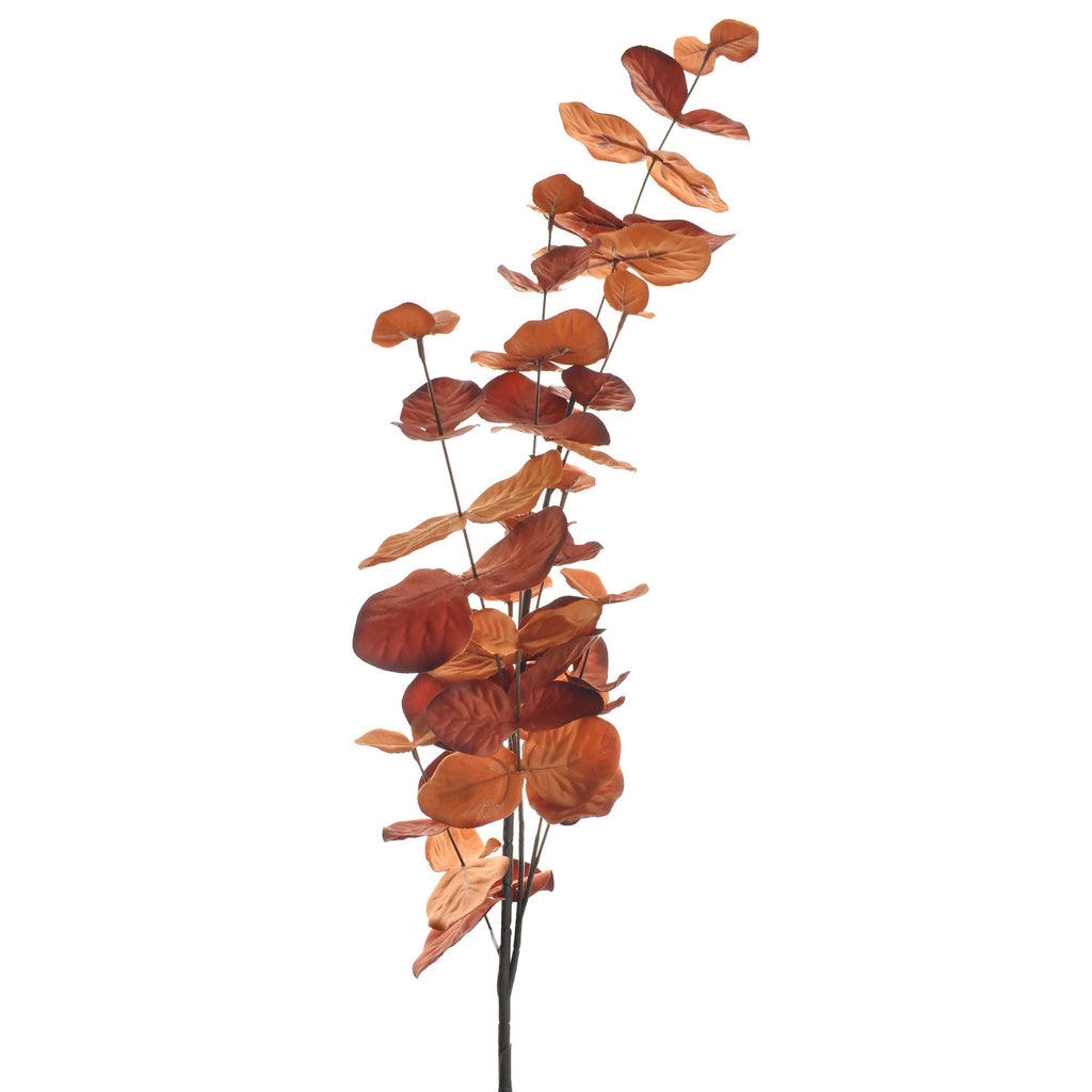 Artificial Eucalyptus Leaf Stem, Orange, 36-Inch