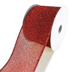 Christmas Glitzy Net Wired Ribbon, 2-1/2-Inch, 10-Yard