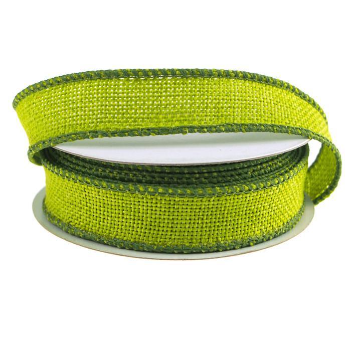 Faux Burlap Wired Edge Ribbon, 7/8-inch, 10-yard