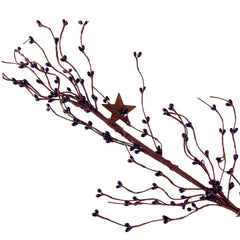 Artificial Berry Garland with Rustic Stars, 40-inch