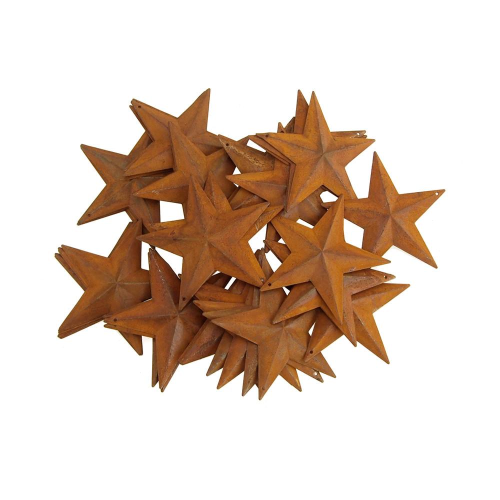Mini Metal Rustic Stars Christmas Decor, 3-1/2-Inch, 50-Piece