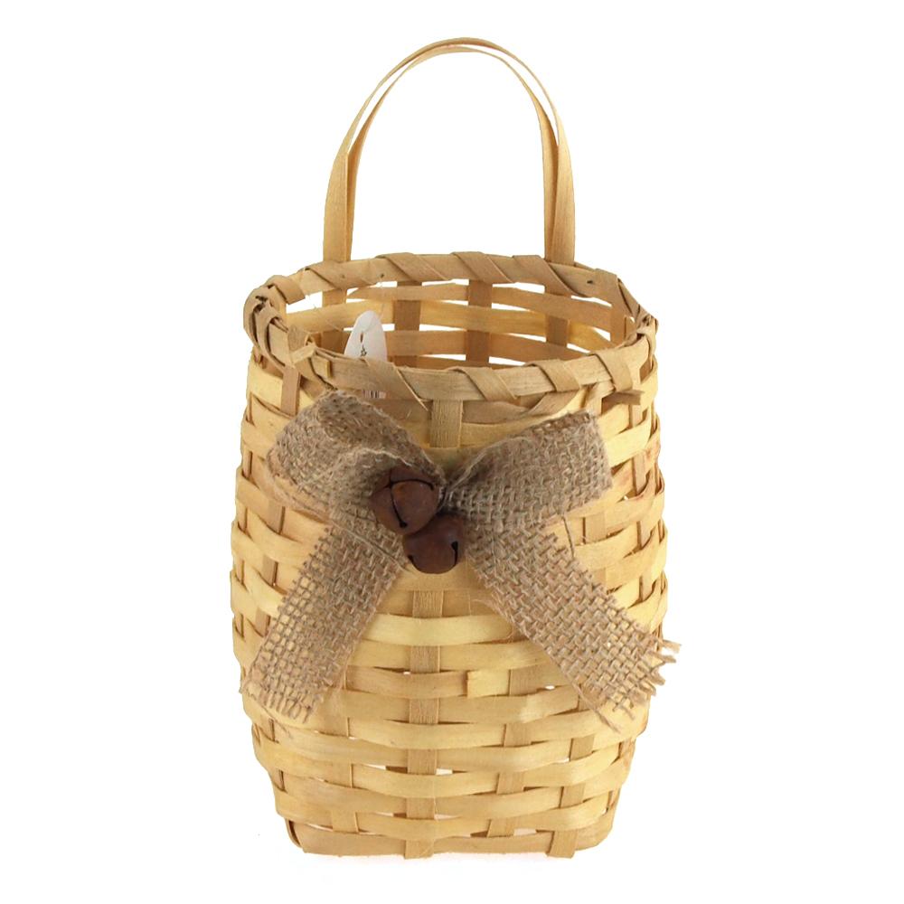 Wicker Baskets Burlap Straw Pouch, 5-1/2-Inch, Ivory