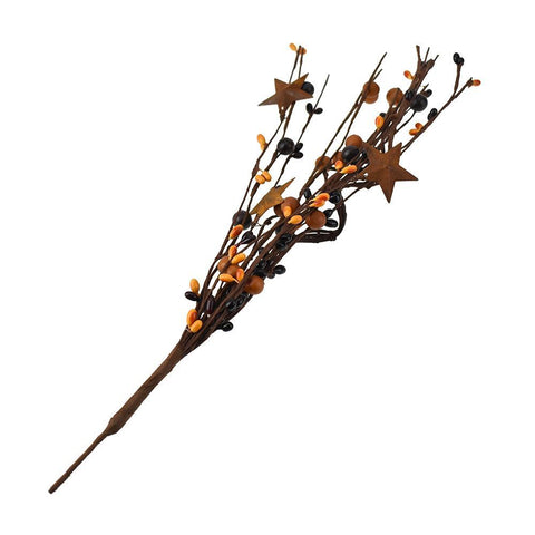 Multicolored Berries and Metal Stars Spray, 13-1/2-Inch