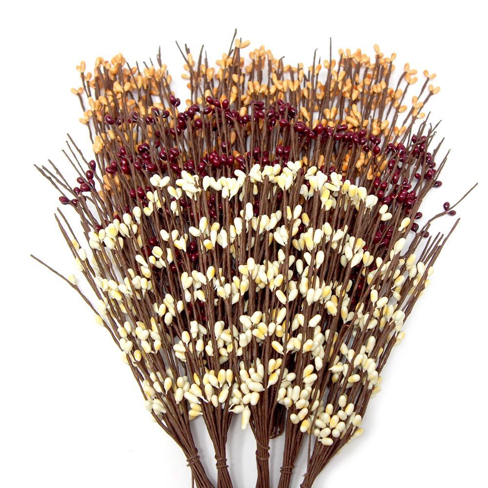 Rustic Artificial Berry Spray Picks, Assorted Colors, 8-Inch, 300-Piece