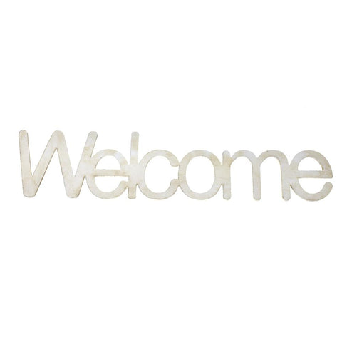 Wooden "Welcome" Word Cutouts, Ivory, 16-Inch, 6-Count