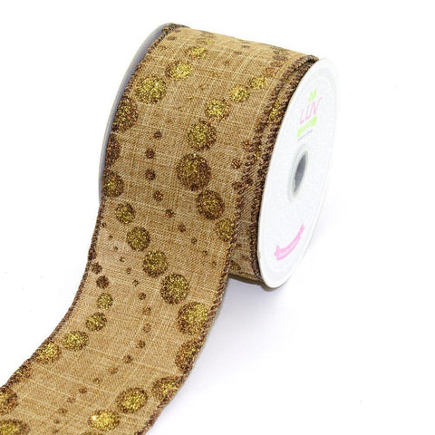 Canvas Ribbon with Glitz Dots, 2-1/2-inch, 10-yard