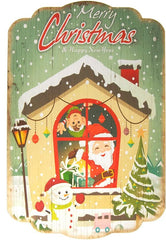 Christmas Printed Wooden Wall Plaques, 16-Inch x 24-Inch