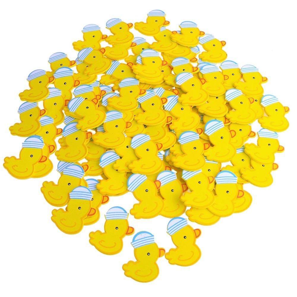 Small Wooden Rubber Ducky with Hat, Blue, 1-1/2-Inch, 100-Piece