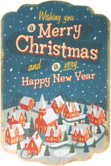 Christmas Printed Wooden Wall Plaques, 16-Inch x 24-Inch