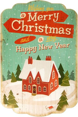 Christmas Printed Wooden Wall Plaques, 16-Inch x 24-Inch