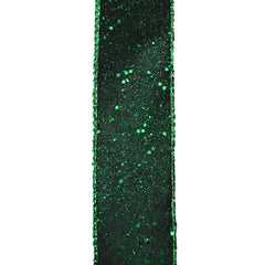 Glittered Lush Double-Sided Wired Ribbon, 1-1/2-Inch, 10-Yard