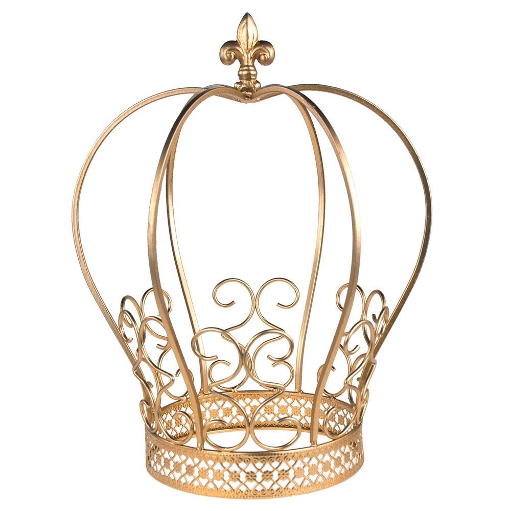 Gold Metal Swirl Crown Cake Topper Centerpiece, 11-1/2-Inch