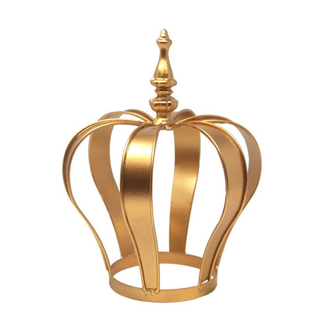 Gold Metal Crown Cake Topper Centerpiece, 8-1/2-Inch