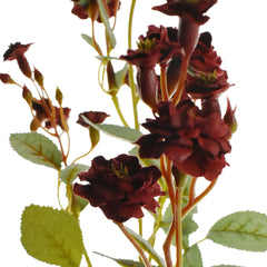 Artificial Pompon Rose Flowers Stem, 30-Inch - Burgundy