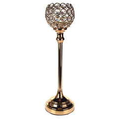 Crystal Globe Candle Holder Metal Centerpiece
