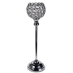Crystal Globe Candle Holder Metal Centerpiece