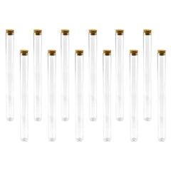 Mini Corked Glass Tube Vial Bottles, 12-count