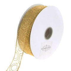 Jupiter Sheer Organza Glitter Circle Christmas Holiday Ribbon, 1-1/2-Inch, 50 Yards