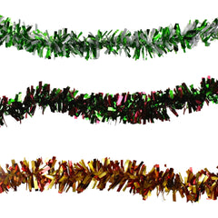 Christmas Metallic Shiny Decorative Garlands, 8-Feet, 3-Piece