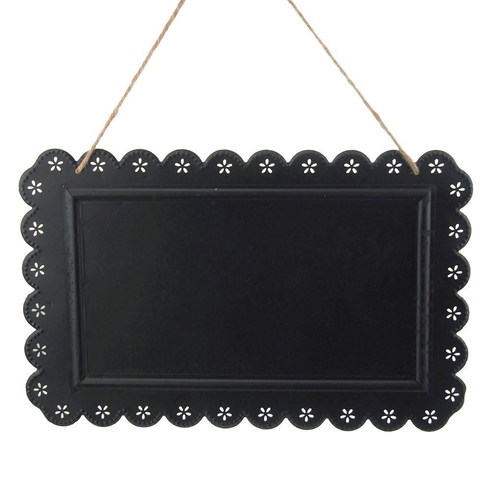 Metal Chalkboard Frame Sign withe Eyelet Edge, Black, 15-Inch