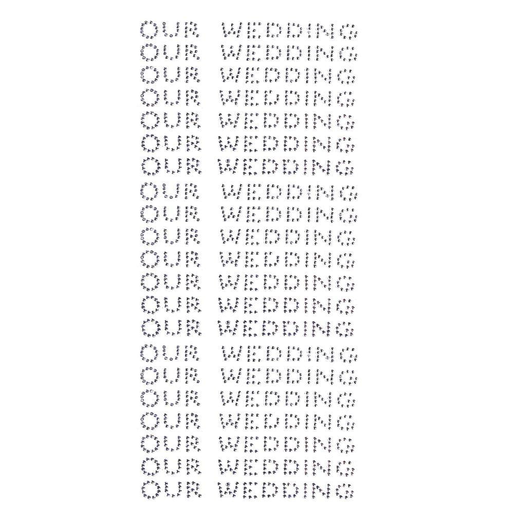 Our Wedding Rhinestone Stickers, 1/2-Inch, 140-Count, Silver