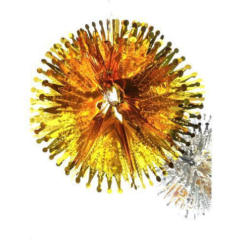 Pom Pom Metallic Foil Hanging Decor, 12-Inch