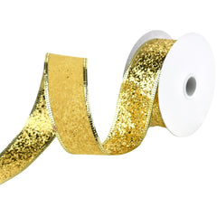 Disco Glitter Metallic Edge Wired Ribbon, 1-1/2-Inch, 10-Yard