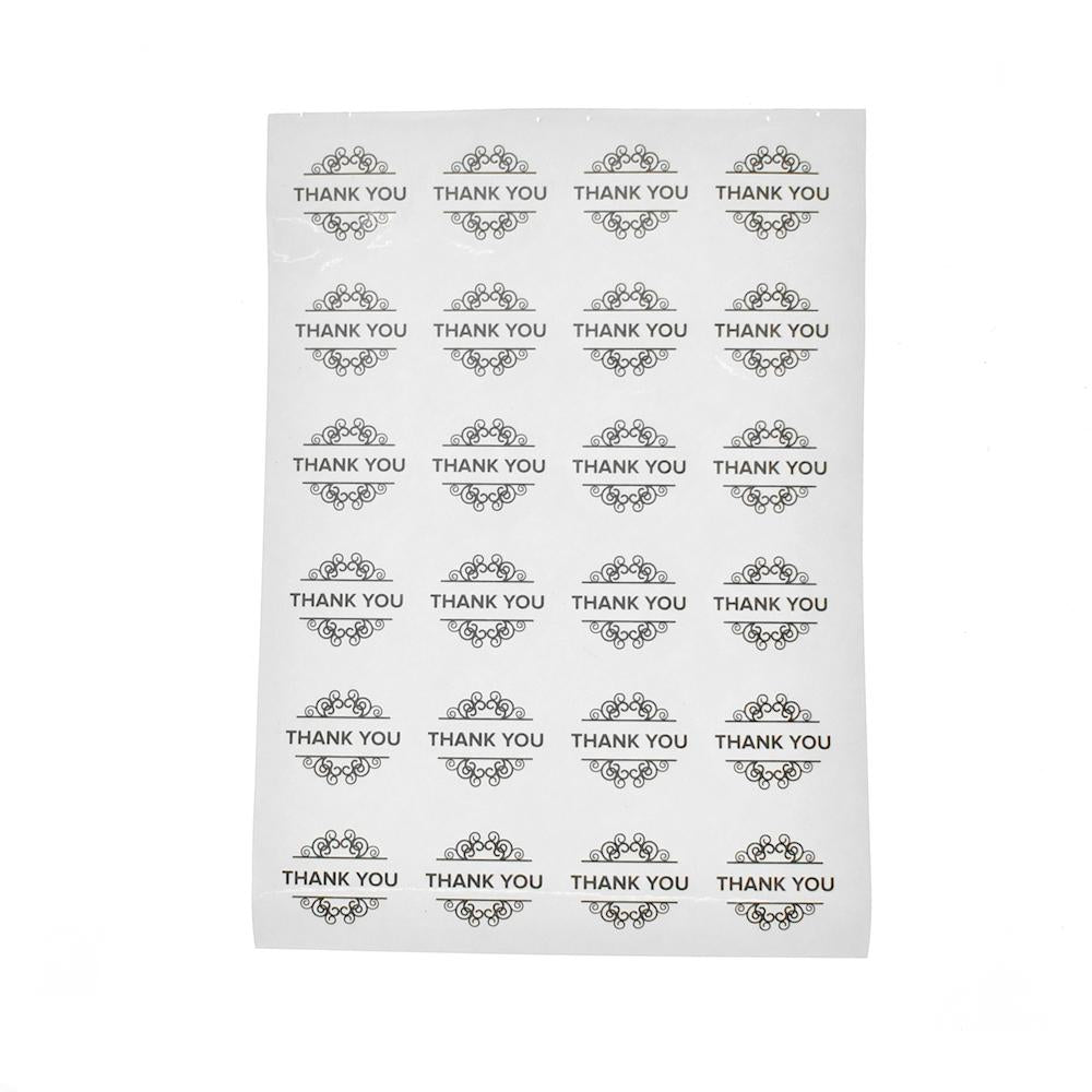 Round Scroll Swirl "Thank You" Stickers, 96-Count