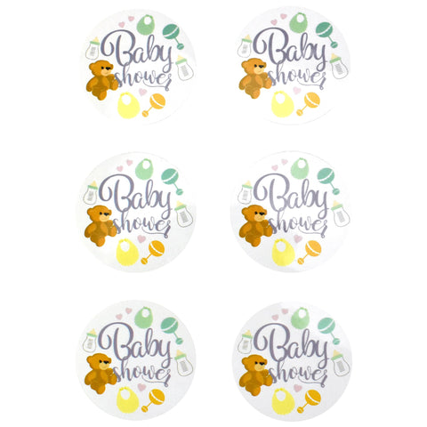 Baby Shower Decor Sticker Labels, 2-Inch, 24-Count