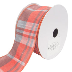 Catalina Plaid Wired Dupioni Ribbon, 2-1/2-Inch, 10 Yards