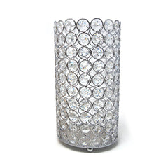 Large Crystal Cylinder Candle Holder, 9-Inch