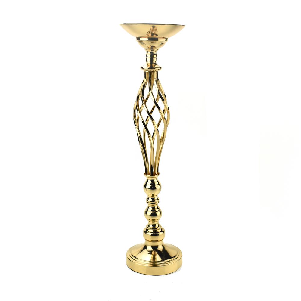 Tall Twisted Candle Holder Metal Centerpiece, 22-3/4-Inch