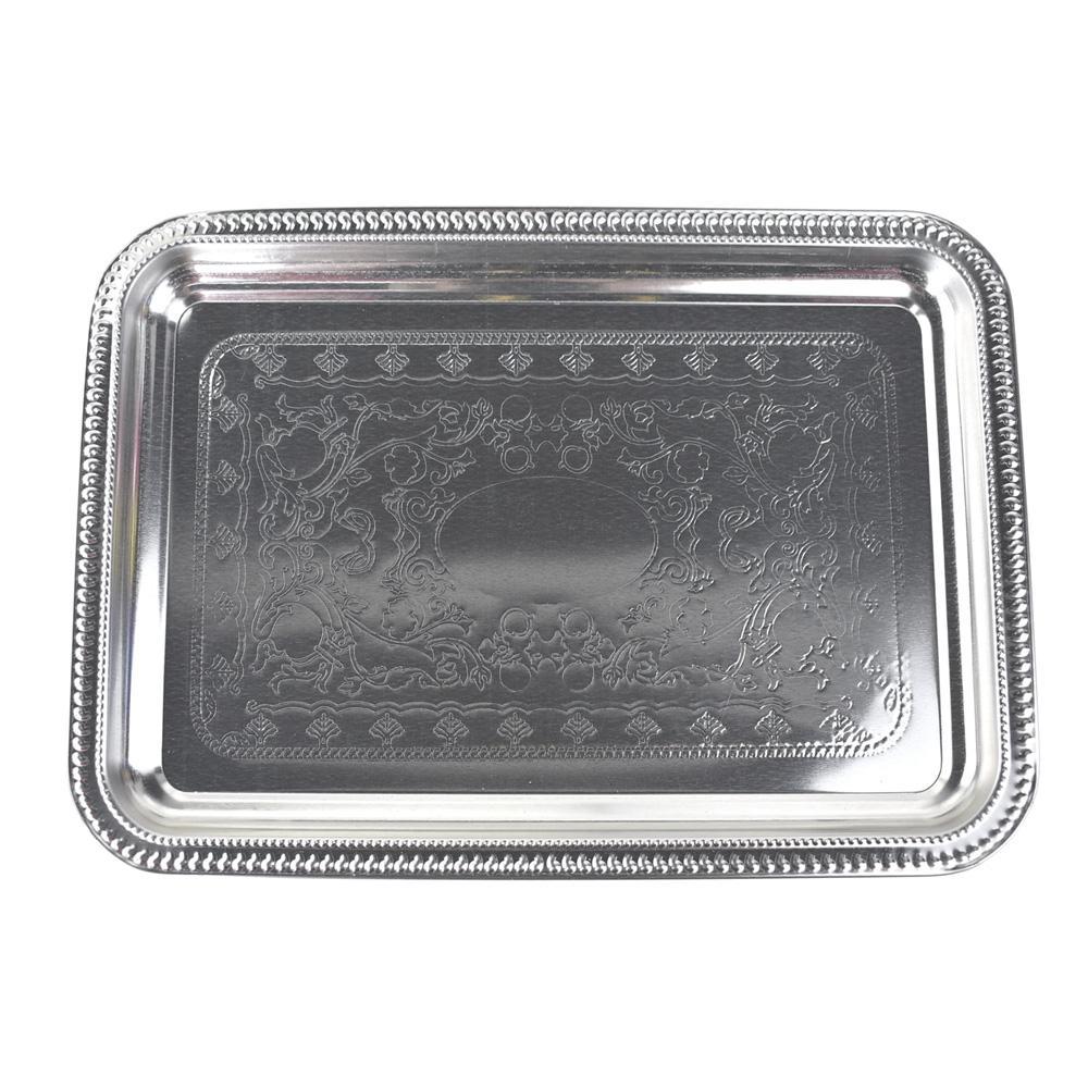 Engraved Reflective Rectangular Serving Tray, 11-Inch