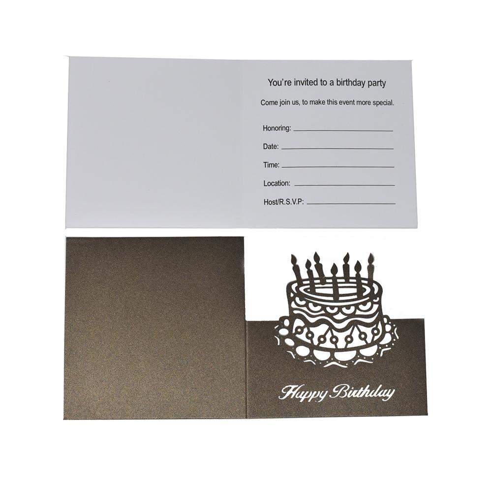 1pc 3D Pop Up Happy Birthday Greeting Card, Cake Postcard, Invitation (With  Envelope) Gift | SHEIN