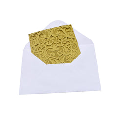 Laser Cut Filigree Accent Blank Invitations, 7-1/4-Inch x 5-Inch, 8-Count