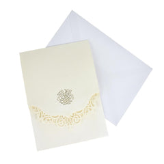 Metallic Embossed Laser Cut Design Invitations, 5-1/4-Inch, 8-Piece