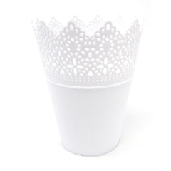 Crochet Styled Plastic Bucket Party Favor, 7-1/2-Inch, 12-Count