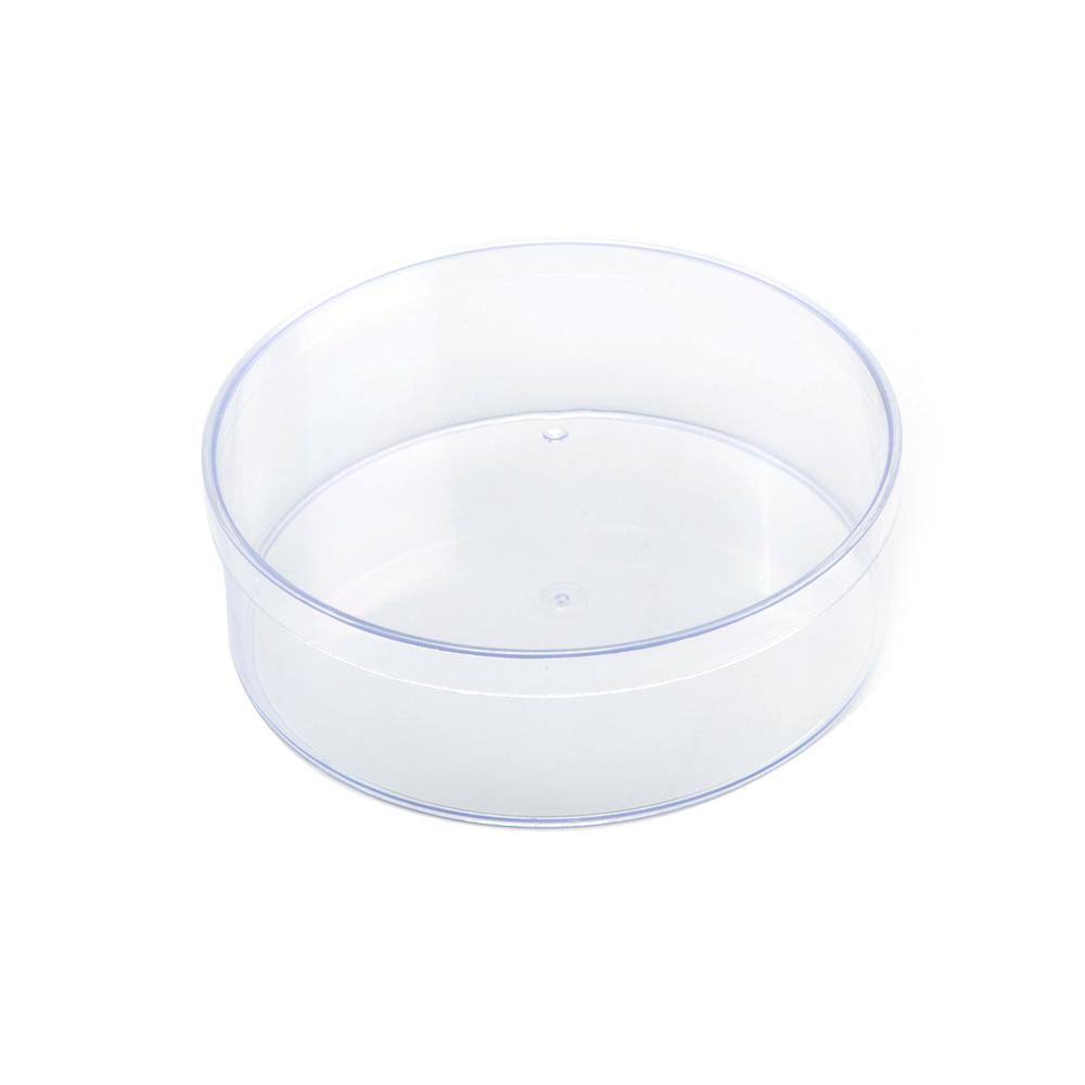 Plastic Round Container, Clear, 6-Inch