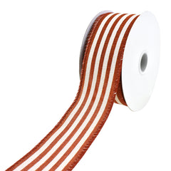 Cabana Stripes Faux Linen Wired Ribbon, 10-yard