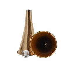 Metal Slim Waste Trumpet Vase with Diamond Accent, Gold, 26-1/2-Inch
