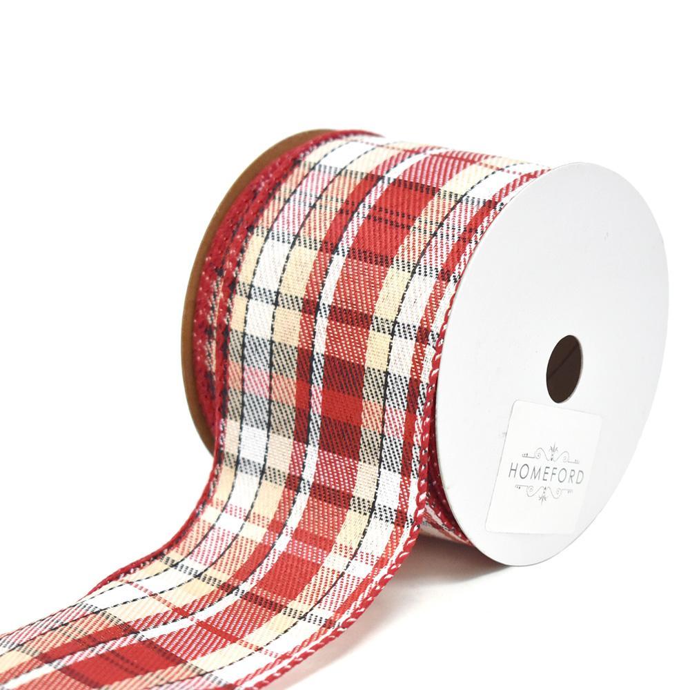 Inverness Twill Plaid Wired Christmas Ribbon, 2-1/2-Inch, 10-Yard