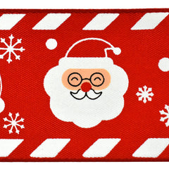 Christmas Santa Outfit Candy Cane Edge Satin Ribbon, 1-1/2-Inch, 10-Yard - Red