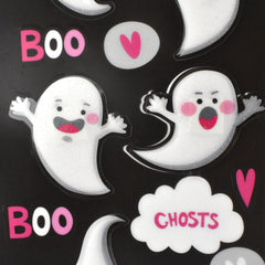 Halloween Cute Cartoon Ghosts Stickers, Assorted Sizes, 26-Piece