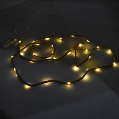 LED Burlap Rope String Fairy Lights, 8-Feet - Warm White