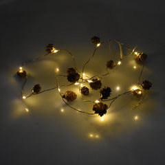 LED Pinecone String Fairy Lights. 5-Feet - Warm White