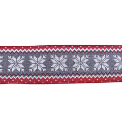 Christmas Snowflake Red Edge Wired Ribbon, 2-1/2-Inch, 10-Yard