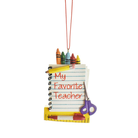 My Favorite Teacher School Supplies Ornament, 3-3/4-Inch