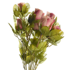 Artificial Rose Flower Bud Bush, 15-Inch