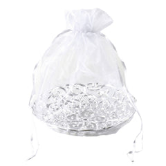 Organza Wrap Basket with Plastic Swirl Tray, 8-inch