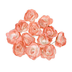 Rose Paper Flower Embellishment, 2-1/2-Inch, 12-Count